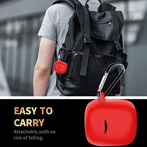 Image of Compatible JBL Tune 220 /225TWS, Case Cover Silicone Protective Case Skin for JBL Tune 220 /225TWS [with Carabiner] (Red)