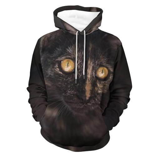 Hoodie Chat Noir Pull Original à Offrir - Sweat à Capuche Homme Femme S