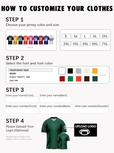 Image of Custom Replica Football Jersey with Name Number Logo