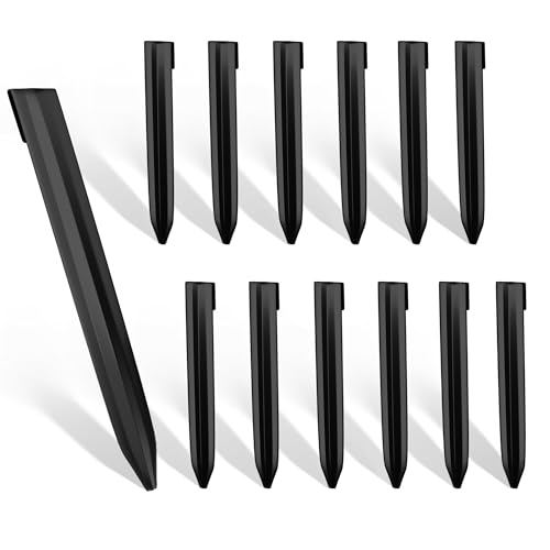 Worth Landscape Edging Stakes 13Pcs 8Inch Corrugated Metal Garden Stakes Galvanized Steel Bender Board Anchoring Spikes Black