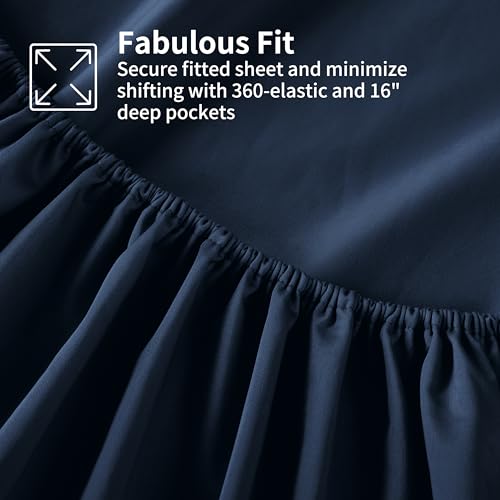 Zaizaihome 600 Thread Count Fitted Sheet Full Size, 100% Egyptian Cotton, 3-Piece Set (1 Fitted Sheet, 2 Pillowcases), Sateen Weave, Ultra Soft Breathable,16 Inch Deep Pocket Bed Sheet thumb #6