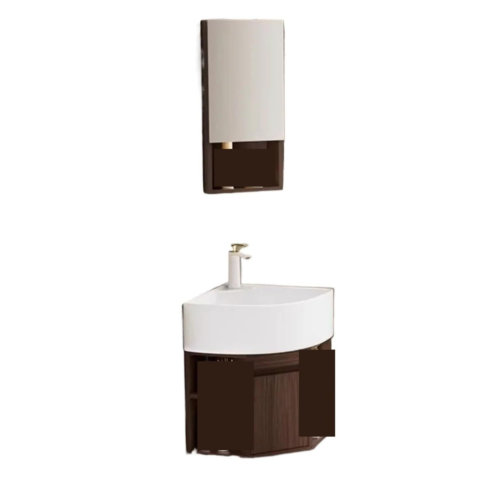 Mobile da bagno ad angolo in noce
