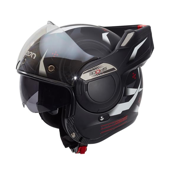 BEON B707 Stratos Stealth modular helmet in black and white