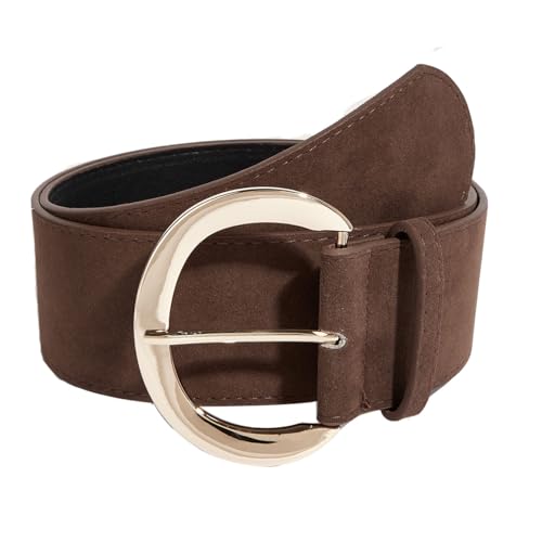 Fashion Women's Retro Wide Faux Suede Leather Waist Belt for Jeans Dress Coats Casual Wear