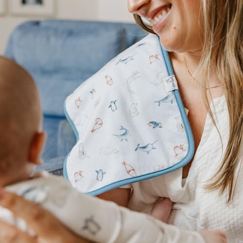 Image of Copper Pearl Premium Baby Burp Cloths - 3-Pack Large Cotton Burp Cloths, Extra Soft Spit Up Rags with 3 Absorbent Layers, Perfect for Baby Boy and Baby Girl Gifts