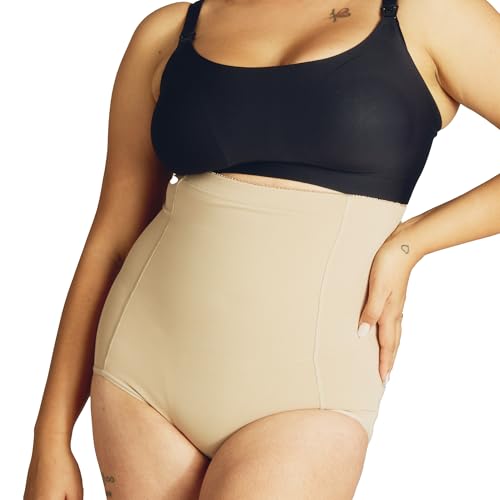 Image of Belly Bandit Postpartum Sculpting Girdle - Postpartum Essentials - Support & Compress Your Abdomen, Waist & Hips - Pull-On Design Waist Corset for Core & Back Support - Small, Nude