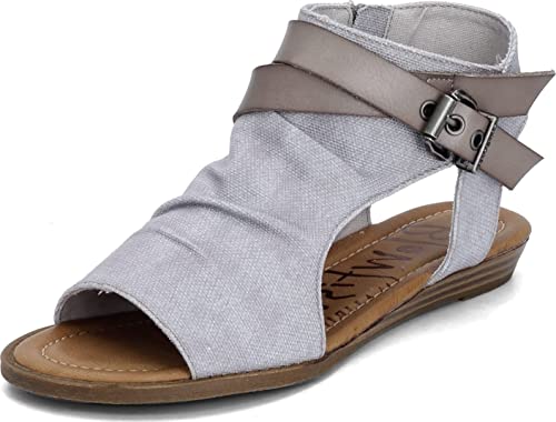 Blowfish Malibu womens Fashion Casual Sandal, Shelll Recycled Plastic/Smoke, 8 US