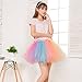 Adult Women 80's Plus Size Tutu Skirt Layered Tulle Petticoat Halloween Tutu Rainbow 2