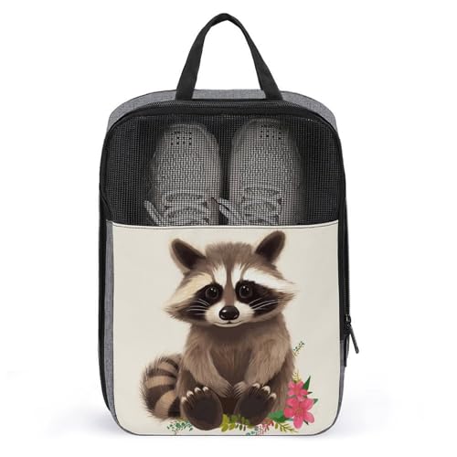 Bolsas para zapatos con asa de mapache para viajes y almacenamiento
