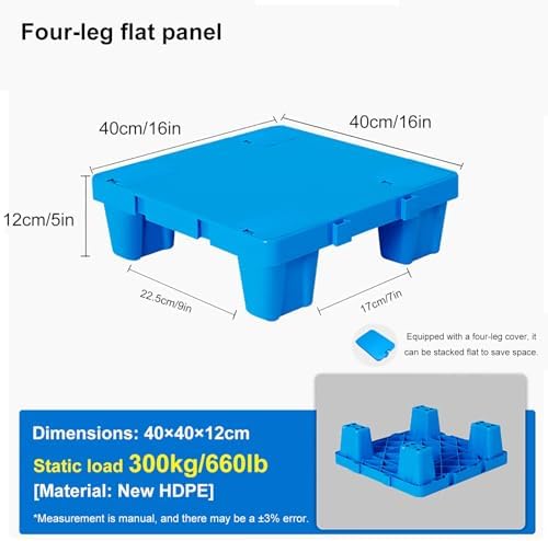 Durable HDPE Plastic Pallet - Stackable Moisture-Proof Industrial Storage Platform for Supermarkets, Garages & Warehouses - 40x40cm/16x16in Floral Mat