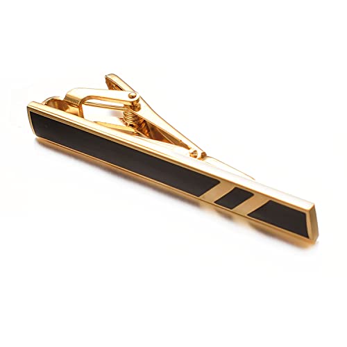 Black Gold Tie Clips For Men Set with Elegant Box Gold Tie Bar Set for Regular Ties3