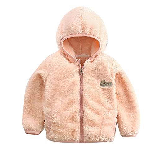 Toddler Kids Baby Girls Boys Casual Zip Up Solid Fleece Jacket Coat Long Sleeve Lightweight Cute Thick Outwear