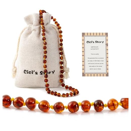 Cici's Story Collar de Ambar(Cognac) - 33cm - Collar de Ámbar Báltico Certificado Ámbar El Collar auténtico báltico