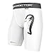 Shock Doctor Men's Double Compression Short with BioFlex Cup (Large, White)