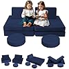 Memorecool kids couch for playroom modular play couch for toddlers navy building foam fort explorer sofa  urban country home decor