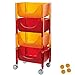 Produktbild HUANXI 4-Etagen Beistellwagen auf Rollen, Plastik Rollregal für Shopping, Picknick, Home Storage, Etc.