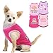 4 Pieces Dog Clothes for Small Dogs Girl Chihuahua Clothes Cute Pink Puppy Shirts Soft Shih Tzu Clothe Teacup Dog Costume Pet Cat Outfit Clothing for Xs