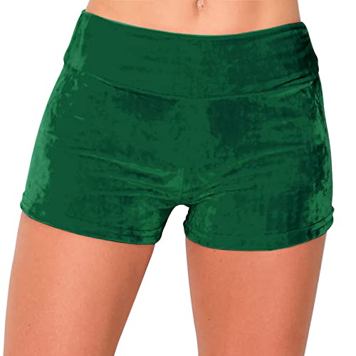 Image of ALWAYS Velvet Shorts - High Waist Stretch Velour Mini Shorts for Dance, Yoga, Casual Wear