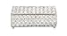Deco 79 54241 Metal and Crystal Jewelry Box, 3" x 8", Silver/Clear