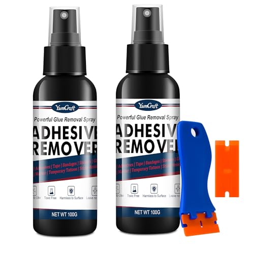 Klebstoffentferner Spray 200ml, Aufkleberentferner Extra Stark Mit Spachtel, Etikettenentferner Entfernt Schnell Hartnäckige Klebereste, Kleber Entferner für Etiketten, Klebeband, Aufkleber, Teer