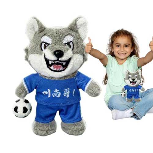 Juguete de lobo, suave peluche lobo, colgante con sonido de dibujos animados como objeto decorativo para el hogar, adecuado para dormir, cama, mochila, viaje, cumpleaños, adultos, cochecito y