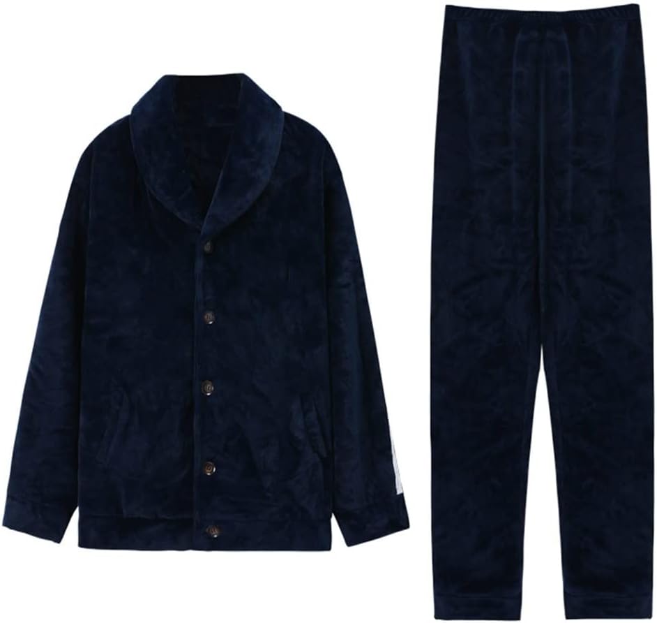 Men's Winter Thickening and Fleece Warm Autumn and Flannel Plus Size Home Clothes