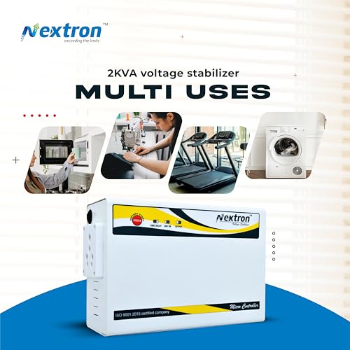 Image of Voltage Stabilizer for Washing Machine | Tread Mill and Microwave Oven | Working Range 160 V - 270 V (1 Year Replacement, 4 Years Service Warranty) White