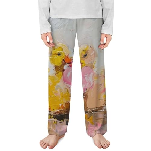 Yellow Ducks And Pink HeartChildren's Casual Pajamas140CM