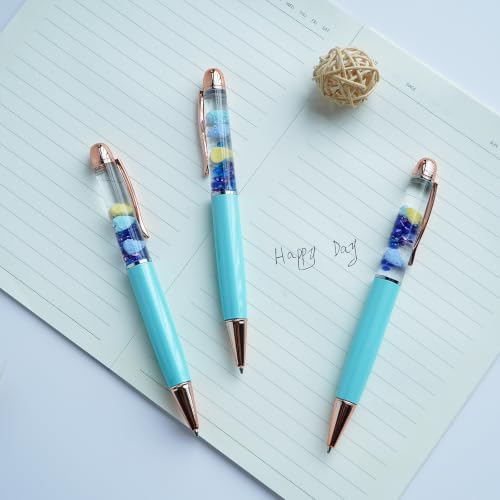 Image of Heart Ballpoint Pen Unique Floating Glitter Stationery Perfect Valentines Birthday Party Favor Gifts(Blue)