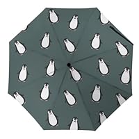 JZemdybill Folding Umbrella, Penguin Pattern Umbrella, Travel Umbrella Auto Open And Close for Windproof, Rainproof