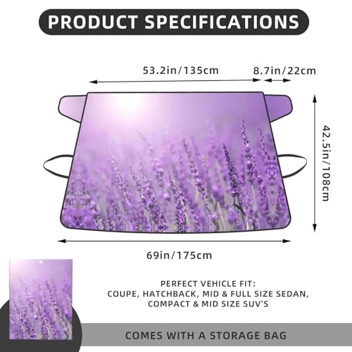 Protector de parabrisas de lavanda para invierno 5
