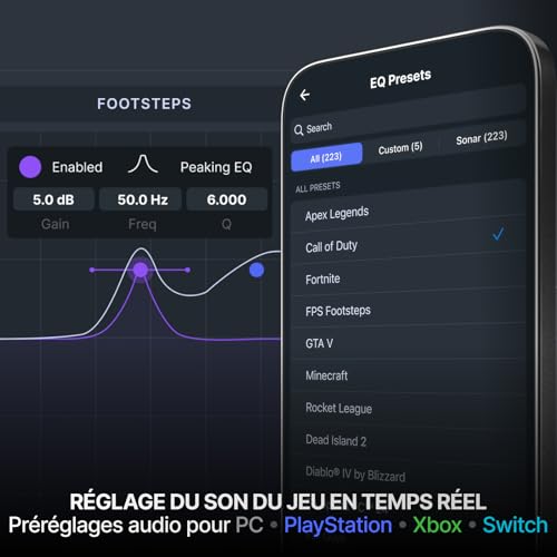 SteelSeries Arctis Nova Elite Casque Gaming sans Fil 96 kHz / 24 Bits Haut parleurs en Fibre de Carbone ANC Réduction du Bruit par IA Appli 2 4GHz+Bluetooth OmniPlay PC+PS+Xbox - vue 9