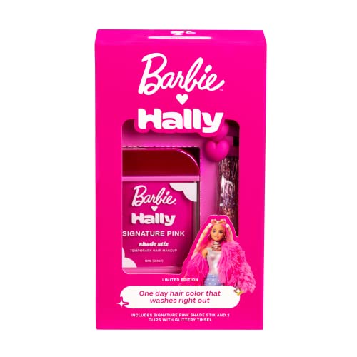 Barbie X Hally Temporary Hair Color For Kids | Includes Signature Pink Shade Stix + Tinsel Clips | One-Day Washable Hair Color | Safe Alternative To Spray Paint, Chalk, Wax, Gel | Hair Makeup For Girls #TOP2