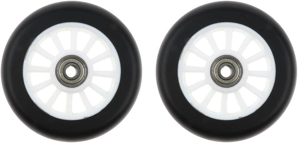 2pcs PU Scooter Wheel Speed Skate Trolley Wheel Replacement 100mm White