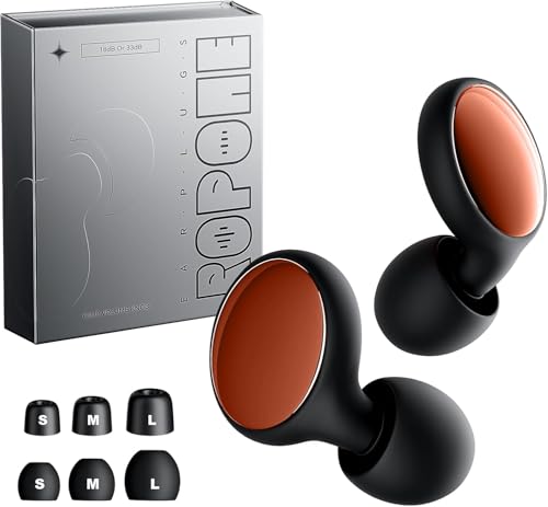ROPONE Konzert Ohrstöpsel, 18dB-33dB Einstellbare Hi-Fi Ohrstöpsel für Konzerte, Musiker,Filme, Arbeit und Nachtleben- 6 Paar in S/M/L Transportbox