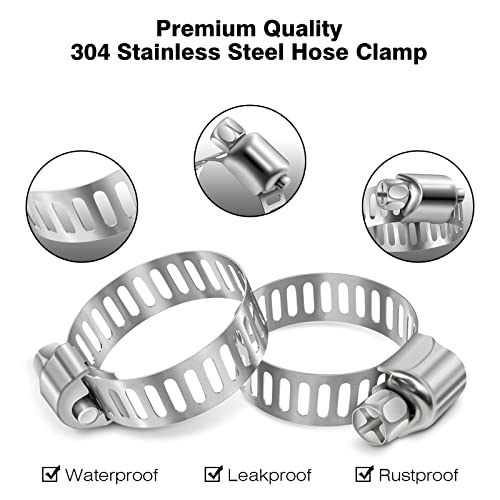 3/8" Id 1/2" Od Clear Vinyl Tubing – 10 Feet, 60 Psi, Flexible Plastic Tubing, Bpa Free And Non-Toxic, Multipurpose Soft Tube Comes With 2 Hose Clamps #TOP7