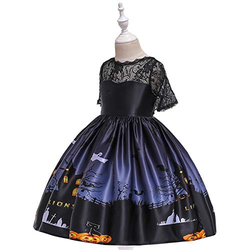 Disfraz para niñas Halloween con vestido y sombrero de bruja miniatura 3