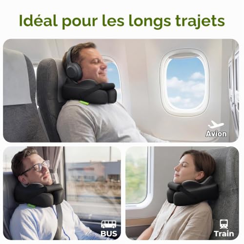 Coussin De Voyage Avion : AUVON Coussin de Voyage avec Support Menton pour Confort de Sommeil O... – Image 7