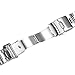 Juntan Stainless Steel Curved Solid End Tapered 20mm 22mm Watch Band Metal Watch Strap Bracelet Deployment Double FlipLock Buckle Silver Black (20mm, Brushed&Polished Silver)