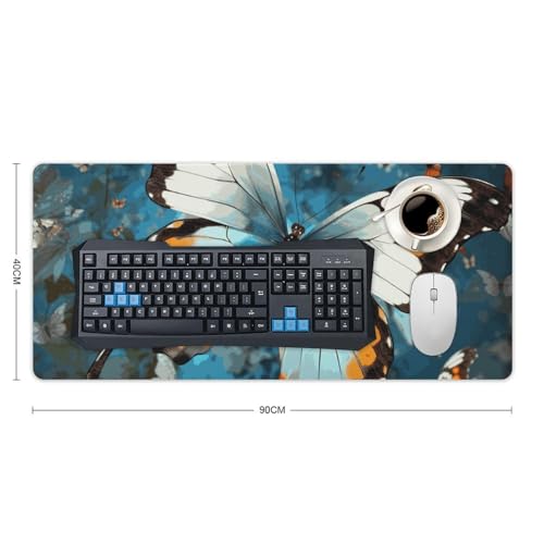 Grand tapis de souris de jeu papillon tapis de bureau antidérapant xxl informatique - 2