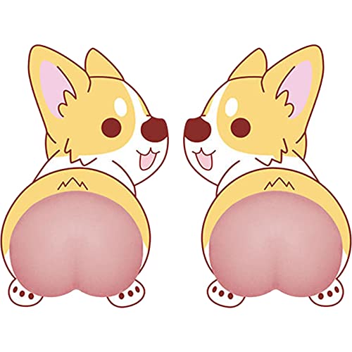 4 Piezas Silicona 3D Bonito Culo Pegatinas,Tira Anticolisión Linda de Dibujos Animados, Puerta de Coche de Silicona Antirrayas,Anticolisión Espejo Retrovisor parachoques Carcasa Protección Pegatinas Cover