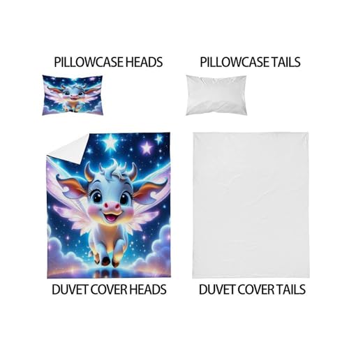 Housse de couette microfibre de qualité supérieure parure 2 pièces motif vache - 5