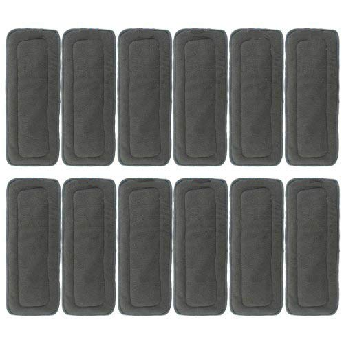 LilBit (Pack of 12) 4 Layer Bamboo Charcoal Liners Bamboo Inserts for Cloth Diapers
