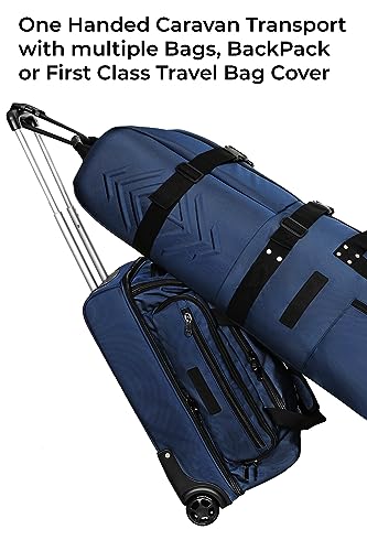 CaddyDaddy First Class Travel Set | 1000D Ballistic Nylon Golf Travel Bag and Wheeled Carry-On Luggage with Telescopic Handle and Adjustable Straps for Caravan Transport-2 Year Replacement Coverage.4