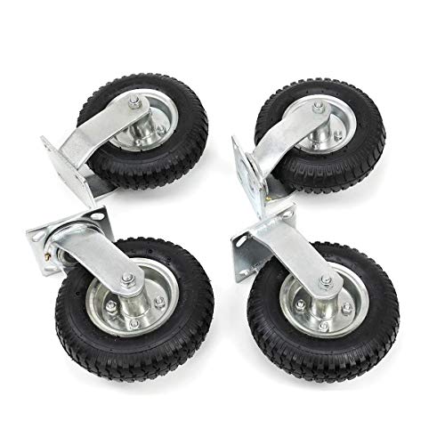 4Pcs 8" Pneumatic Air Tire Wheel 2 Rigid + 2 Swivel Hd Farm Cart Caster Large #TOP1