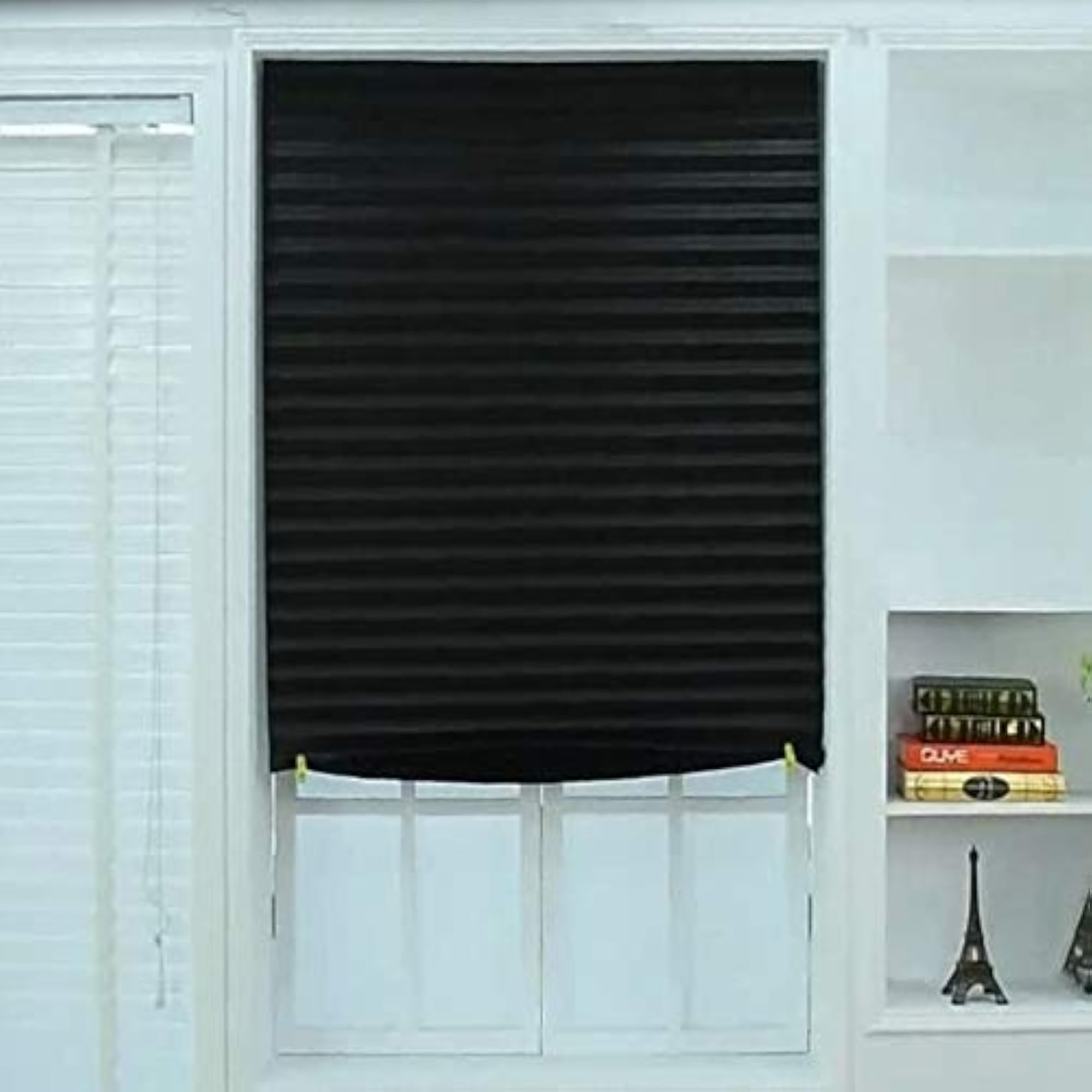 Blackout Pleated Window Shades Cordless Black