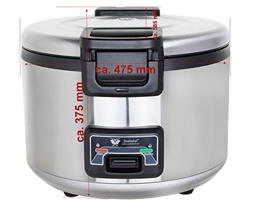 Beeketal 'BRK-10' Profi Gastro Reiskocher 24 Liter für bis zu 7,5 kg Reis (ca. 80-110 Portionen), Koch- und… – Bild 3