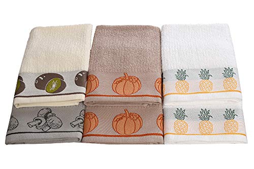 Portugal Lote de 6 paños de Cocina Rizo 100% algodón Ref.Class