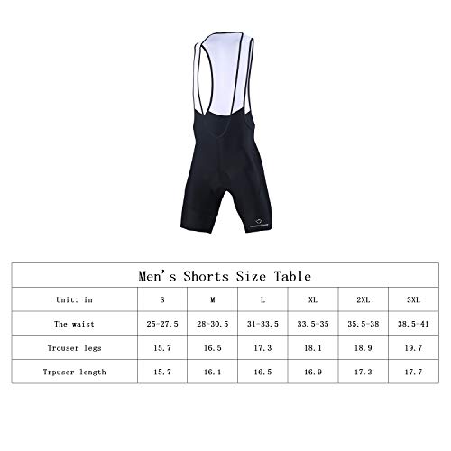 LEADER CYCLING Men’s Cycling Bib Shorts Bike Bicycle Compression Quick Dry Summer Pants with 3D Breathable Padded (Medium, Black) - Thumbnail 6