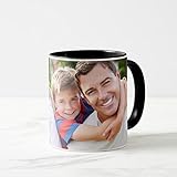 Capacidad: 325 ml (11oz) Tazas Personalizadas con el Interior y asa de Color  Diséñalas con Fotos y Texto  Tazas Color: Negro